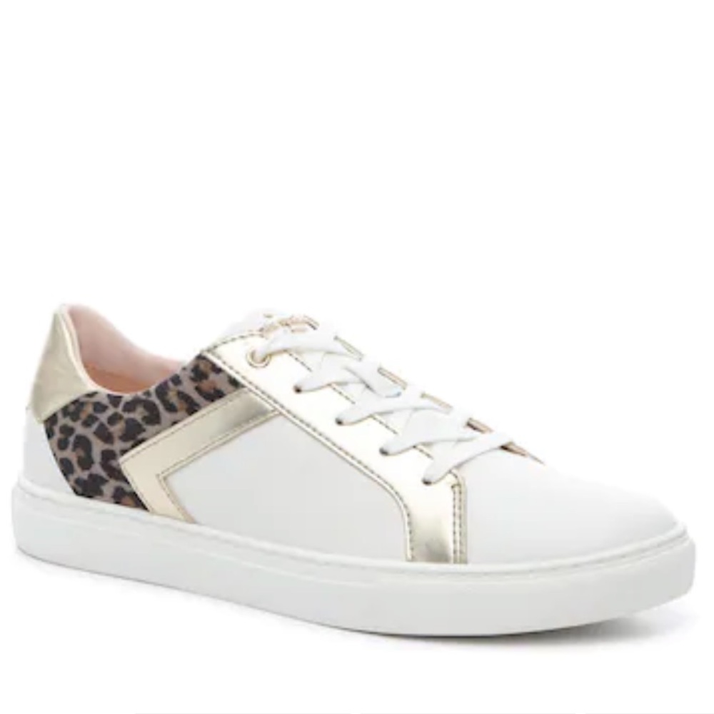 Kate Spade Dash Leopard Print Sneaker Gold Accent